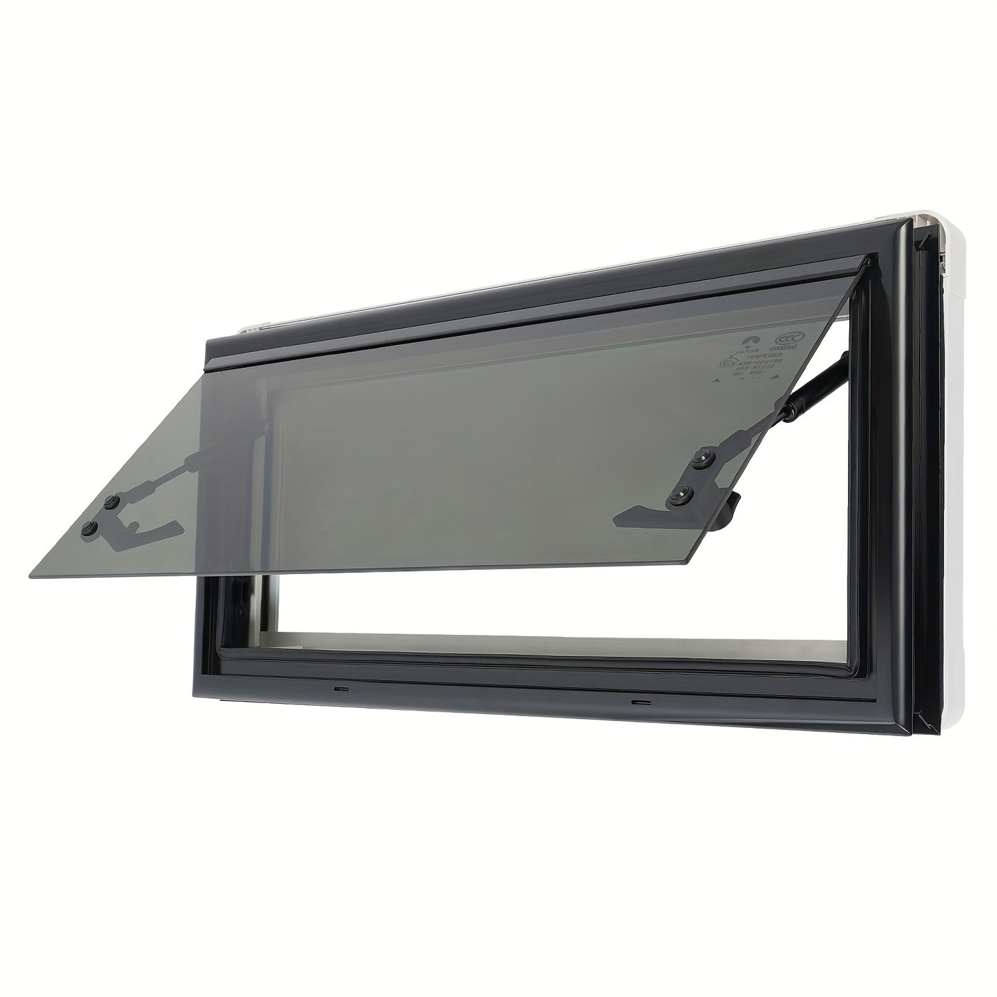 Uitschuifbaar Raam Caravan – Camperraam – Schuifraam – Ventilatieraam – Raam Met Hor – Donker Getint Glas – Aluminium Frame – Maximale Opening 85° – Insectenwering
