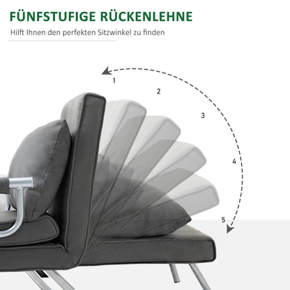 Relaxfauteuil – Relaxstoel – Loungefauteuil – Ligstoel – TV-stoel – Verstelbare Rugleuning – Compact 65x69x80 cm – Grijs