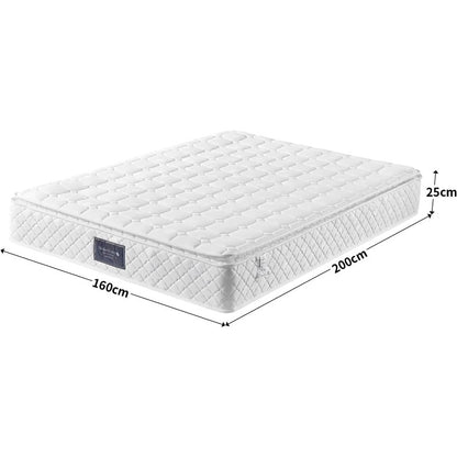 Pocketvering Matras – Matras – Slaapmat – Matras 160x200 – 7-Zone Ergonomisch – Medium Stevig – 25 Cm Hoog – Geheugenfoam & Ademend Polyester