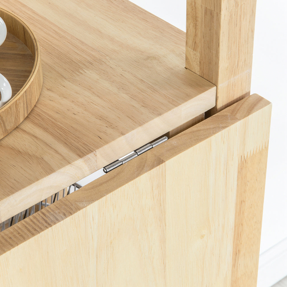 Eettafel – Klaptafel – Keukentafel – Werktafel – Bar tafel – Massief Hevea Hout – Inklapbaar met Opbergruimte