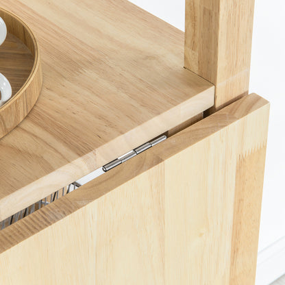 Eettafel – Klaptafel – Keukentafel – Werktafel – Bar tafel – Massief Hevea Hout – Inklapbaar met Opbergruimte