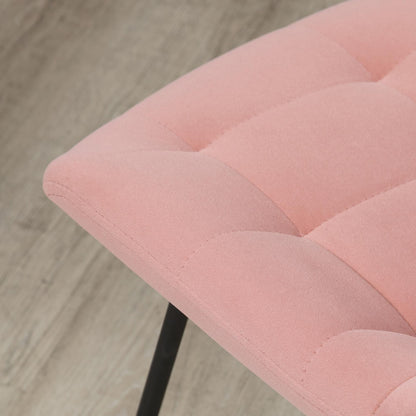 Eetkamerstoel – Keukenstoel – Stoel – Bistrostoel – Vintage Stoel – Set van 2 Roze – Comfortabele Schuimvulling – Stalen Poten