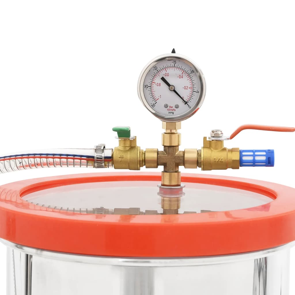 Vacuümkamer – Vacuümkamer Met Pomp – Ontgassingskamer – Vacuümverpakking – Vacuümaccessoires – 7,4 Liter – Roestvrij Staal – Transparant Acryl Deksel