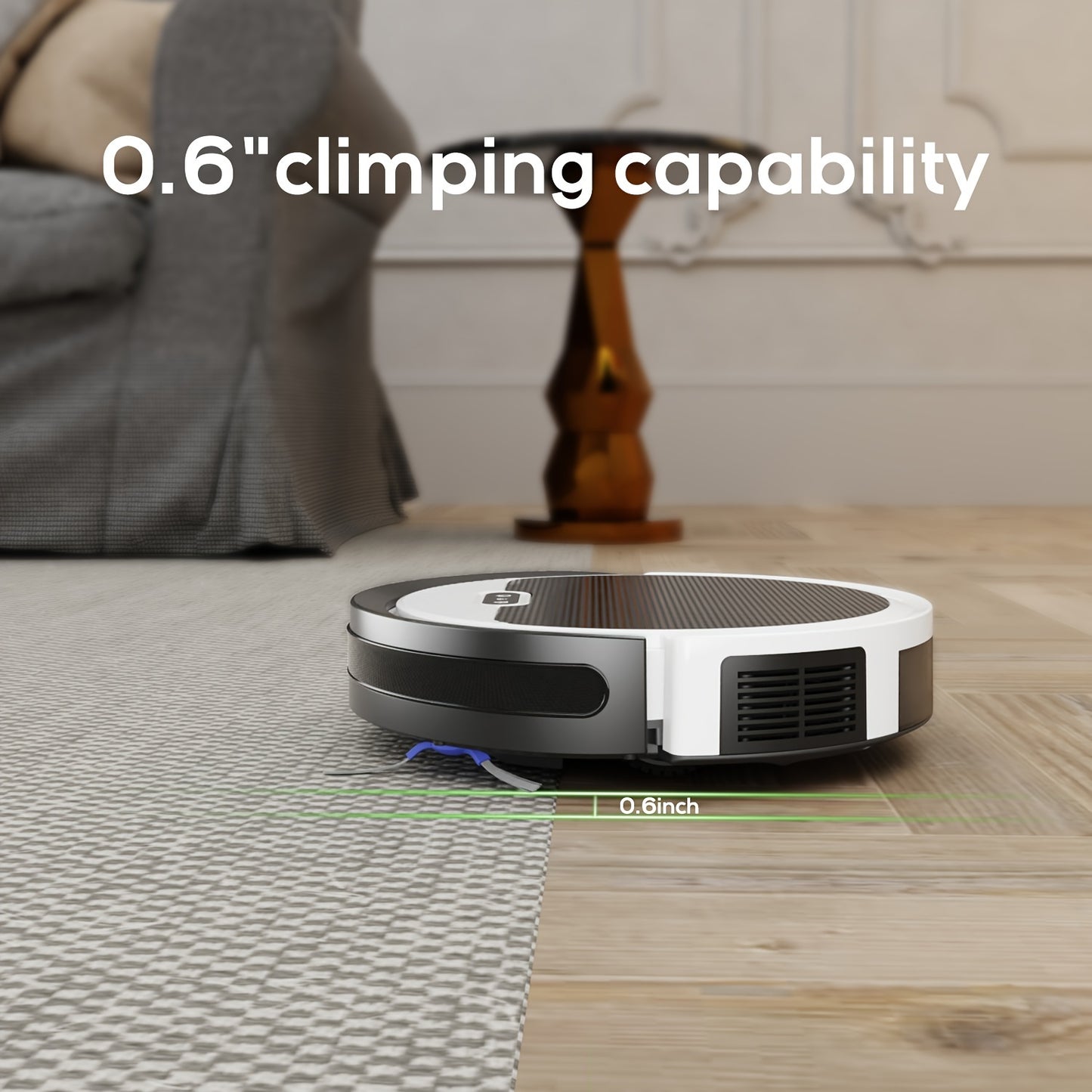 Robot Vacuum, 4000Pa Strong Suction, 2.4G WiFi/APP/Alexa, 120 Min Runtime, Self-Charging Robotic Vacuum Cleaner, Slim, Quiet, 4 Cleaning Modes Ideal for Pet Hair, Hard Floors, Black White