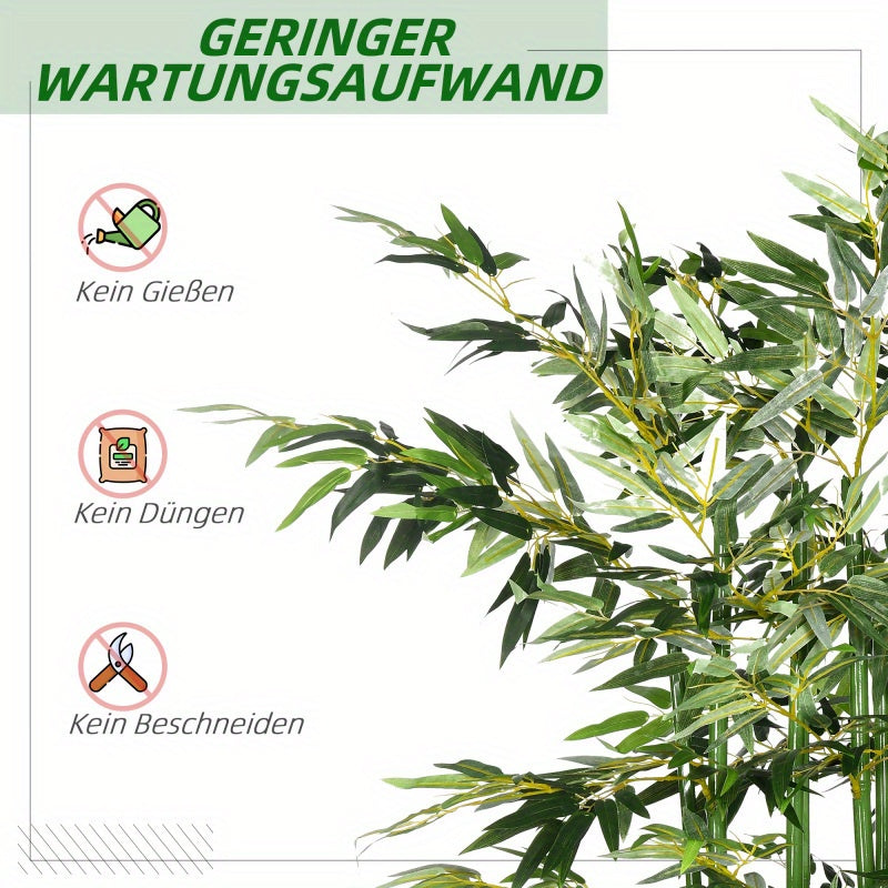 Bamboeplant – Kunstplant – Kamerplant – Sierplant – Tuinplant – 180 cm Hoog – Dennenhouten Pot – Realistisch & Onderhoudsvriendelijk