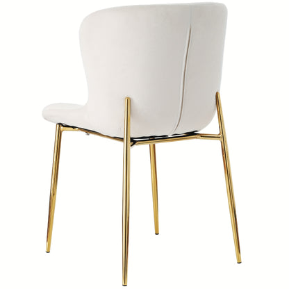 Eetkamerstoel – Stoel – Zitelement – Fauteuil – Luxe stoel – 6-delige Set Beige – Metalen Frame – Comfortabele Ergonomische Zit
