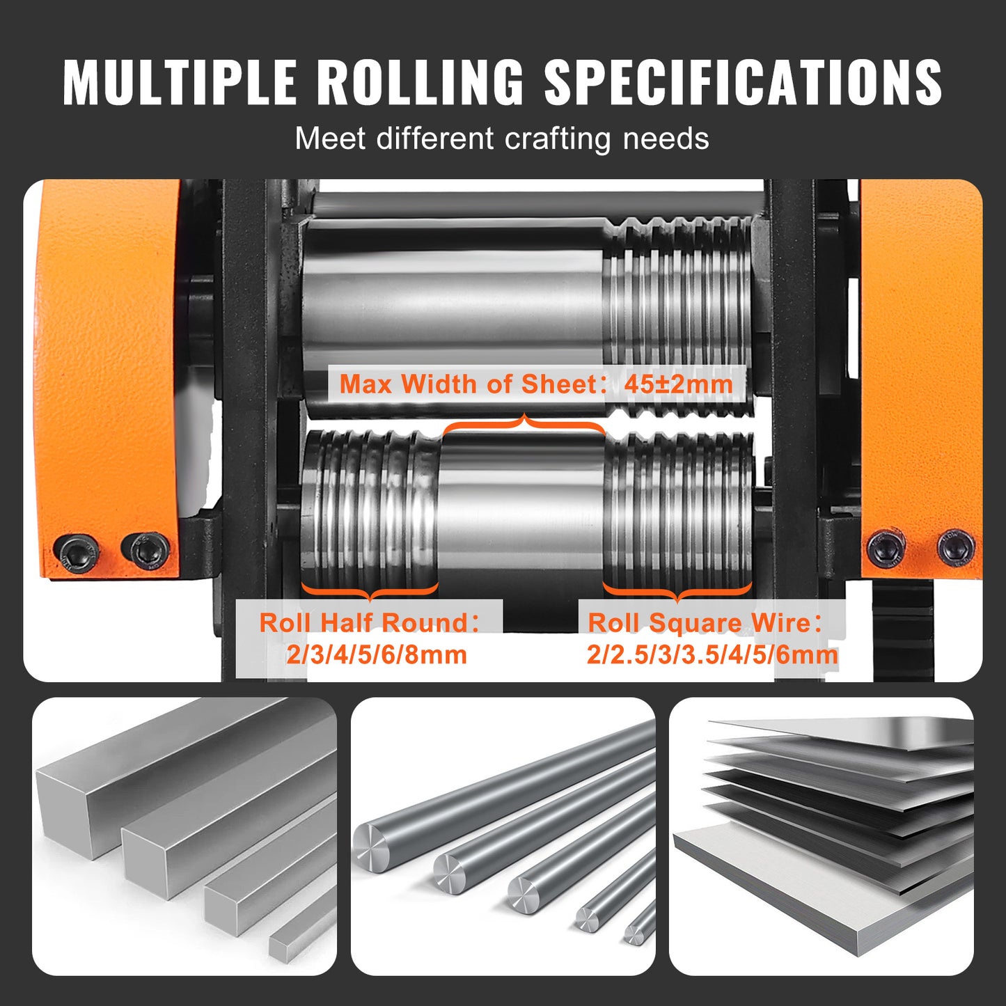 Rolmolen – Rolmachine – Metaalpers – Sieradenpers – Metalen Vormer – 3-in-1 Multifunctioneel – Instelbare Persdikte 0-6 mm
