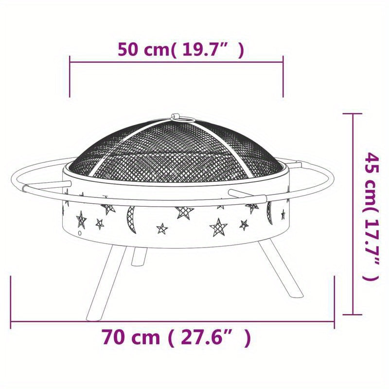 Vuurkorf – Tuinhaard – Vuurschaal – Buitenhaard – XXL 70 Cm Diameter – Stevig Metaal – Inclusief Vuurschep - QUORE