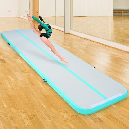 Opblaasbare Gymnastiekmat – Air Track – Tumbling Mat – Trainingsmat – Gym Mat – 13ft Lengte – Inclusief Elektrische Luchtpomp – Duurzaam PVC Material