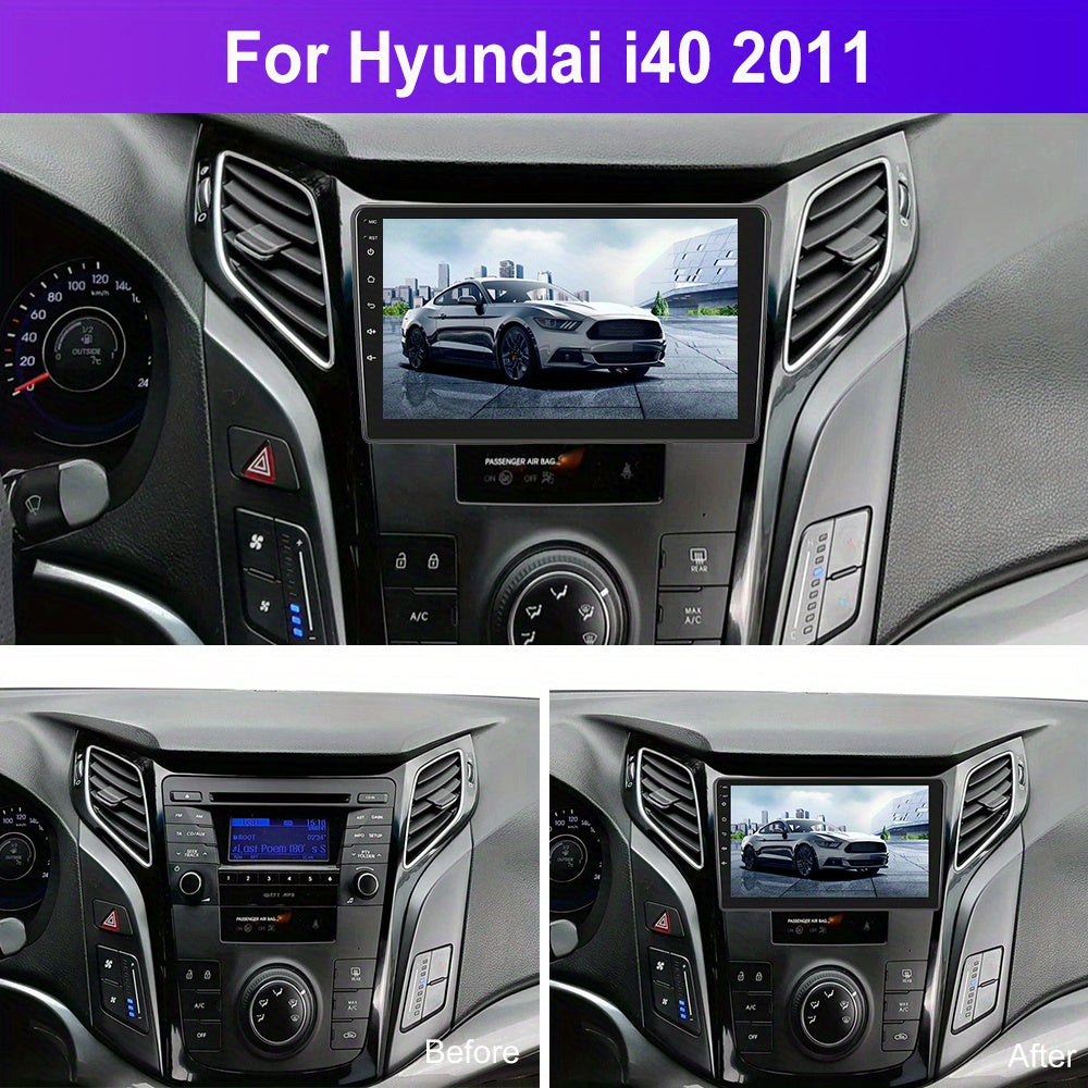 Autoradio Hyundai i40 – Multimediasysteem – Navigatiesysteem – CarPlay Radio – Android Auto Unit – 22,86 cm HD IPS Touchscreen – Inclusief AHD Achteruitrijcamera met Microfoon