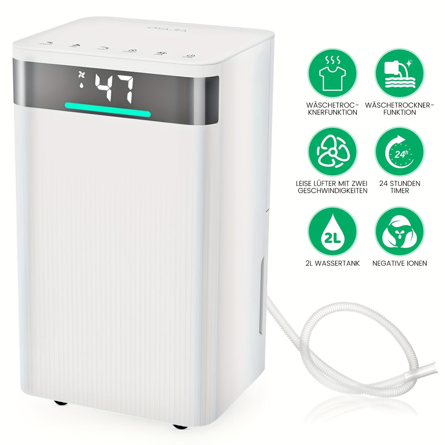 Luchtontvochtiger – Ontvochtiger – Vochtvreter – Dehumidifier – Vochtbestrijder – 14L per dag Ontvochtiging – WiFi App Bediening & Automatische Vochtigheidssensor