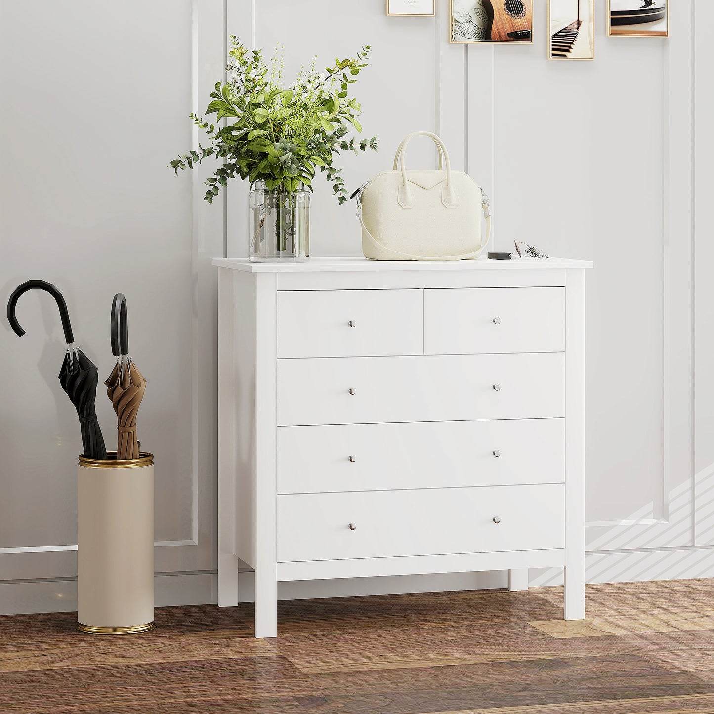 Dressoir – Ladekast – Sideboard – Opbergkast – Commode – Wit – Softclose Deuren – Kantelbeveiliging – 79x39,5x80,5 cm