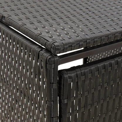 Afvalbak Buiten – Vuilnisbak Tuin – Afvalcontainer Recycling – Prullenbak Buiten – Grote Afvalbak 3 Compartimenten – Weerbestendig PE-Rattan – Afmeting 207x80x117 cm