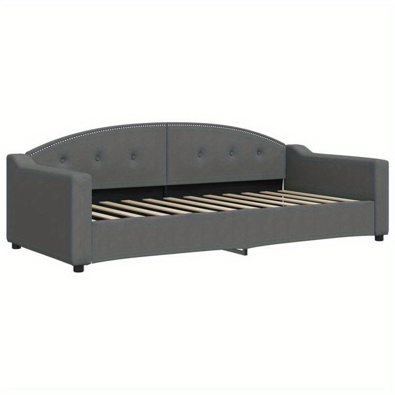 Slaapbank – Bedbank – Sofa Bed – Klikbed – Uitklapbank – Donkergrijs – Compact 90x200 cm – Stevig Houten Frame