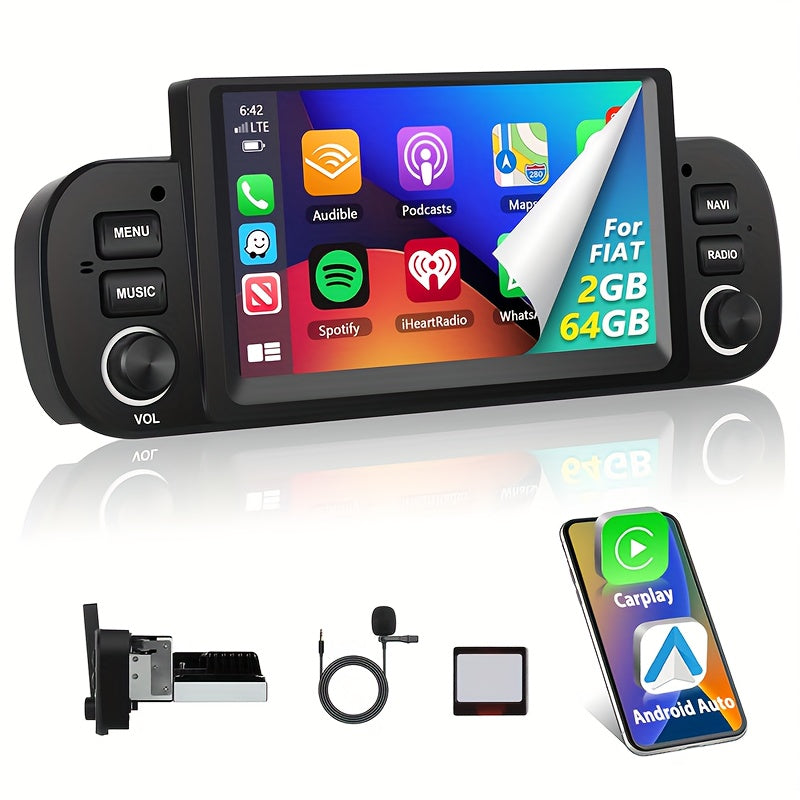 Android 15 Autoradio – Android Auto – Mirror Link – DAB+ Radio – Multimedia Systeem – 6,2 Inch HD Touchscreen – Inclusief AHD Achteruitrijcamera & Draadloos CarPlay