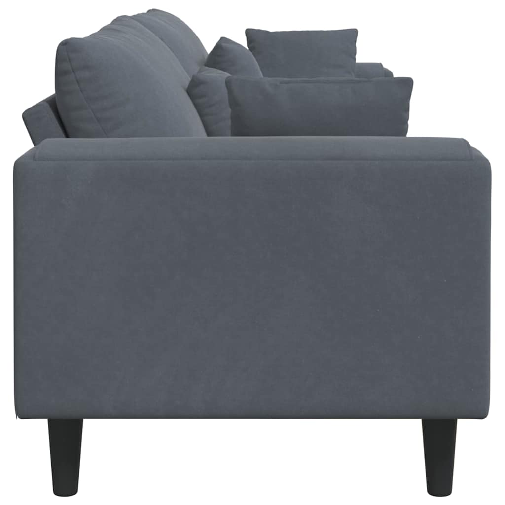Velvet Bank – Zitbank – Hoekbank – Slaapbank – Loungebank – Turquoise Met Ottoman – Zachte Velvet Bekleding – Stevig Houten Frame