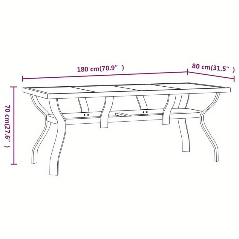 Tuintafel Zwart – Buiten Tafel – Terrastafel – Tuinmeubel – Eettafel – Aluminium – 180x80x70 cm – Modern & Makkelijk In Elkaar Te Zetten