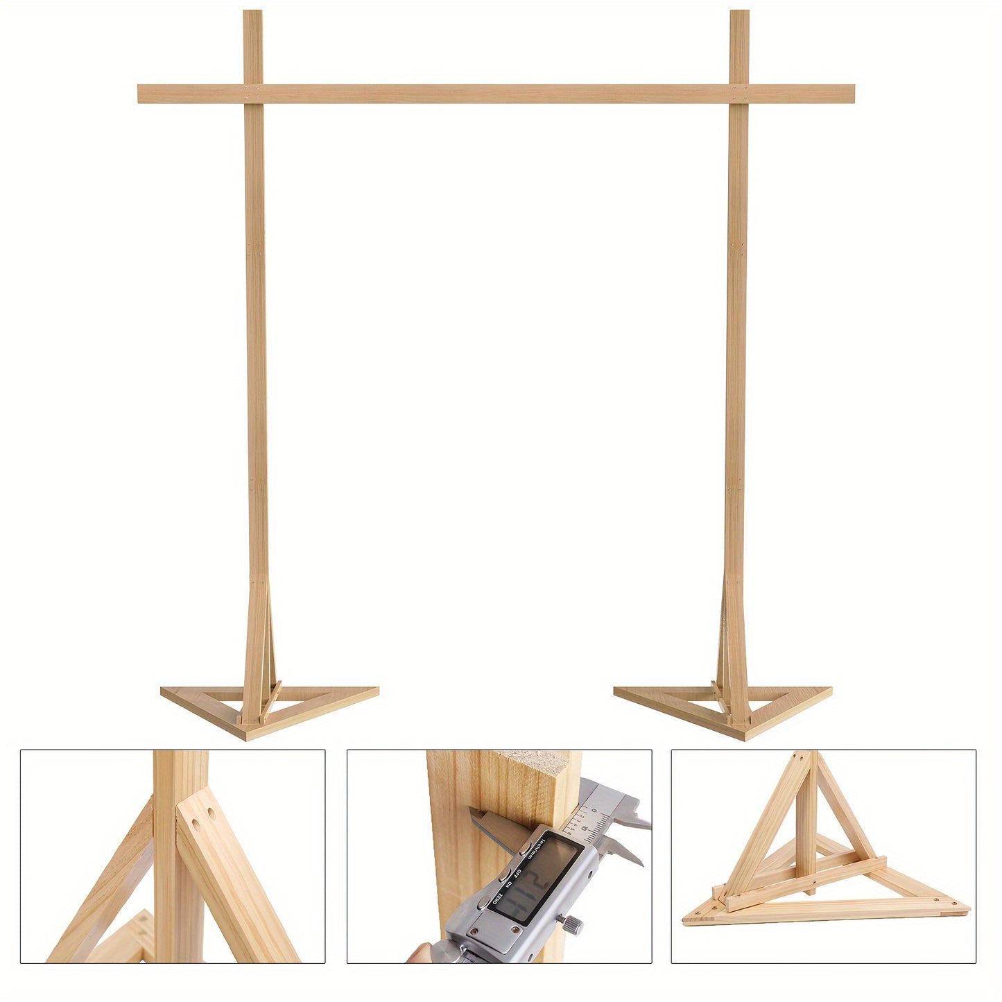 AESOME Classic Wooden Arch Backdrop Stand - 3.05X3.05meter Large Wedding Ceremony Frame for Garden, Photo Background Decoration, No Electricity Needed for Halloween, Christmas Event & Party Supplies