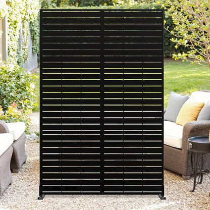 Tuinscherm – Privacyscherm – Schutting – Balkonscherm – Windscherm – Metalen Tuinafscheiding – Weerbestendig Gegalvaniseerd Staal – 182x119 cm Freestanding Panel