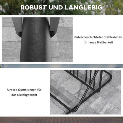 Fietsstandaard – Fietsenrek – Fietsbeugel – Fietszijstandaard – Dubbele Standaard – Weerbestendig Staal – Geschikt Voor 4 Fietsen 102x92x130 cm Zwart