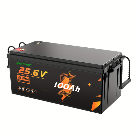 Lithium Accu – Lithium Batterij – LiFePO4 accu – 24V bootaccu – 100Ah capaciteit – 2560Wh vermogen – ingebouwde 100A BMS – 10000+ diepe cycli