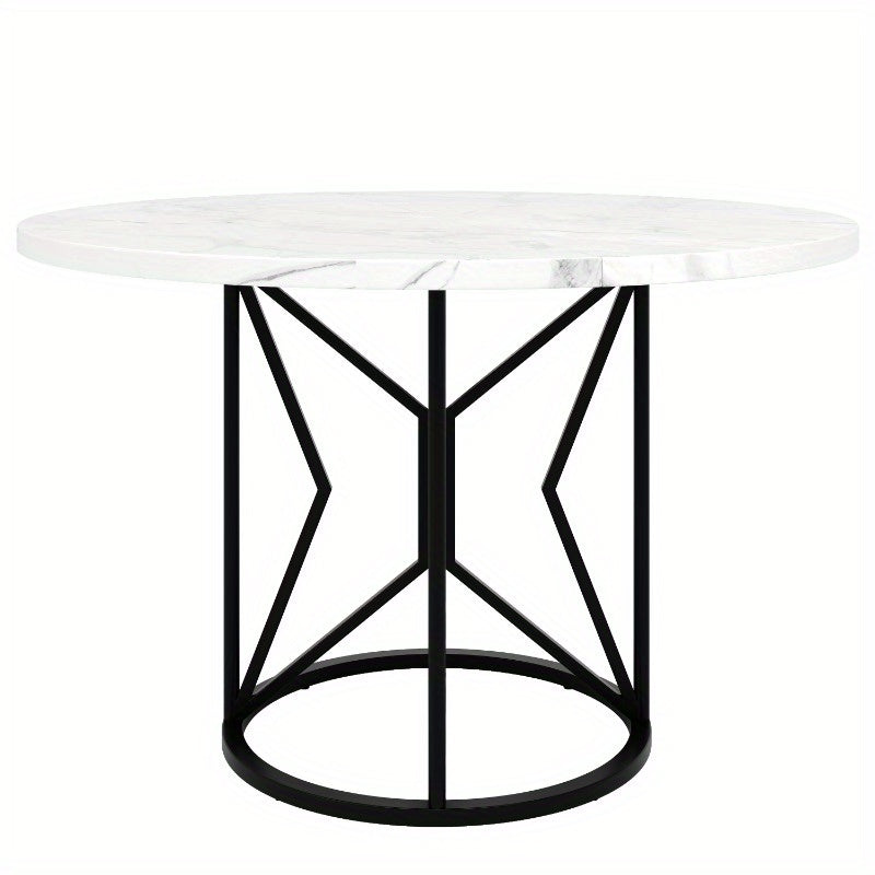 Eetkamer Set 5-delig – Ronde Tafel – Keuken Meubel – Diningset – Stoelen Set – MDF Wit Blad – Grijs Fluweel Bekleding