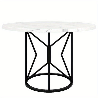 Eetkamer Set 5-delig – Ronde Tafel – Keuken Meubel – Diningset – Stoelen Set – MDF Wit Blad – Grijs Fluweel Bekleding