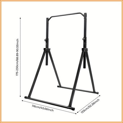 Optrekstang – Pull Up Bar – Wandmontage Stang – Deurkozijn Bar – Fitness Stang – Carbonstaal – Verstelbaar 175-230 cm – 200 kg Draagkracht