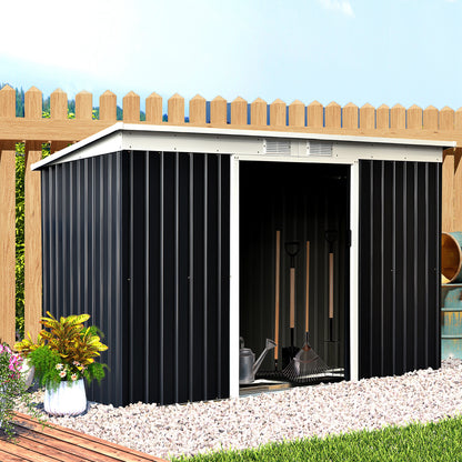Tuinhuisje – Tuinschuur – Berging – Gereedschapsschuur – Tuinberging – Gegalvaniseerd Staal – Schuifdeuren – 280x130x172 cm – 3,6 m² Opbergruimte