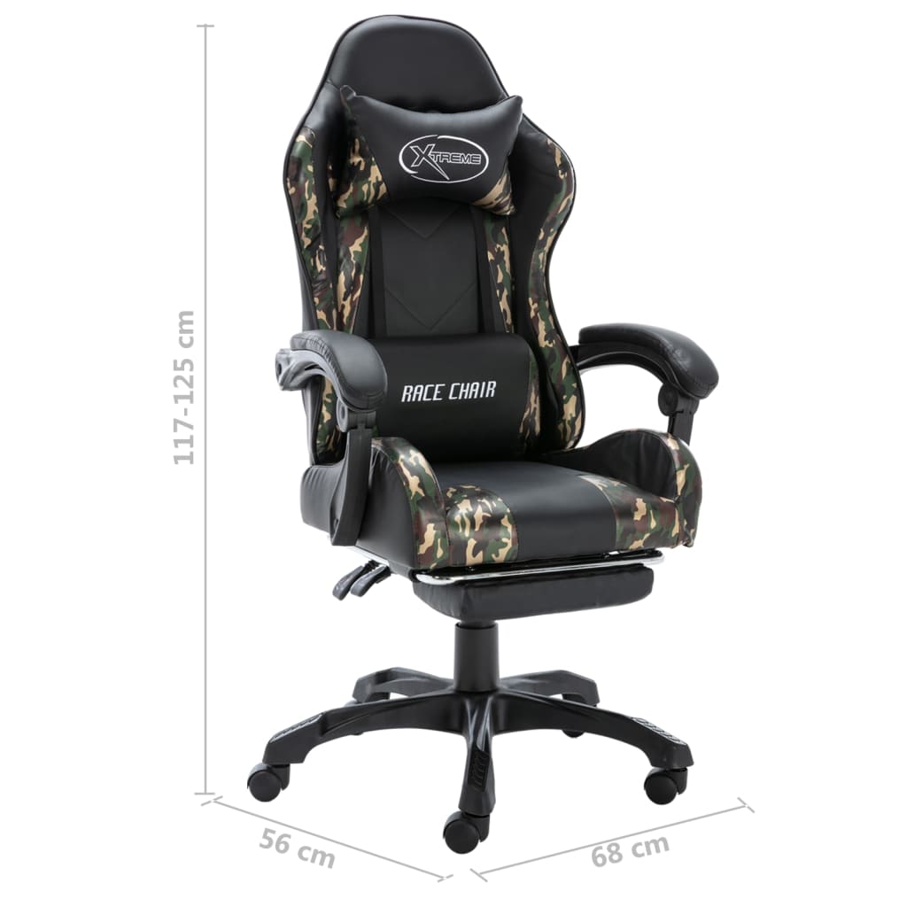 Gamestoel – Gaming Stoel – Gaming Chair – Game Stoel – Bureaustoel – Verstelbare Rugleuning – Uitschuifbare Voetensteun – Kunstleer – Max 150 kg