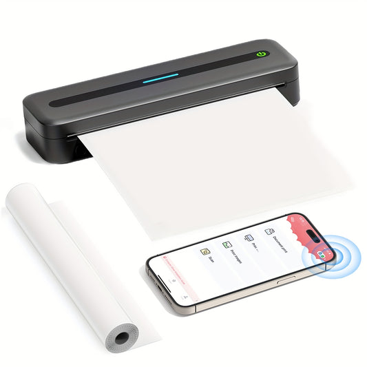 Draagbare Thermal Printer – Mobiele Printer – Draadloze Printer – Inkless Printer – Compacte Printer – USB Oplaadbaar – A4 & US Letter Printformaat