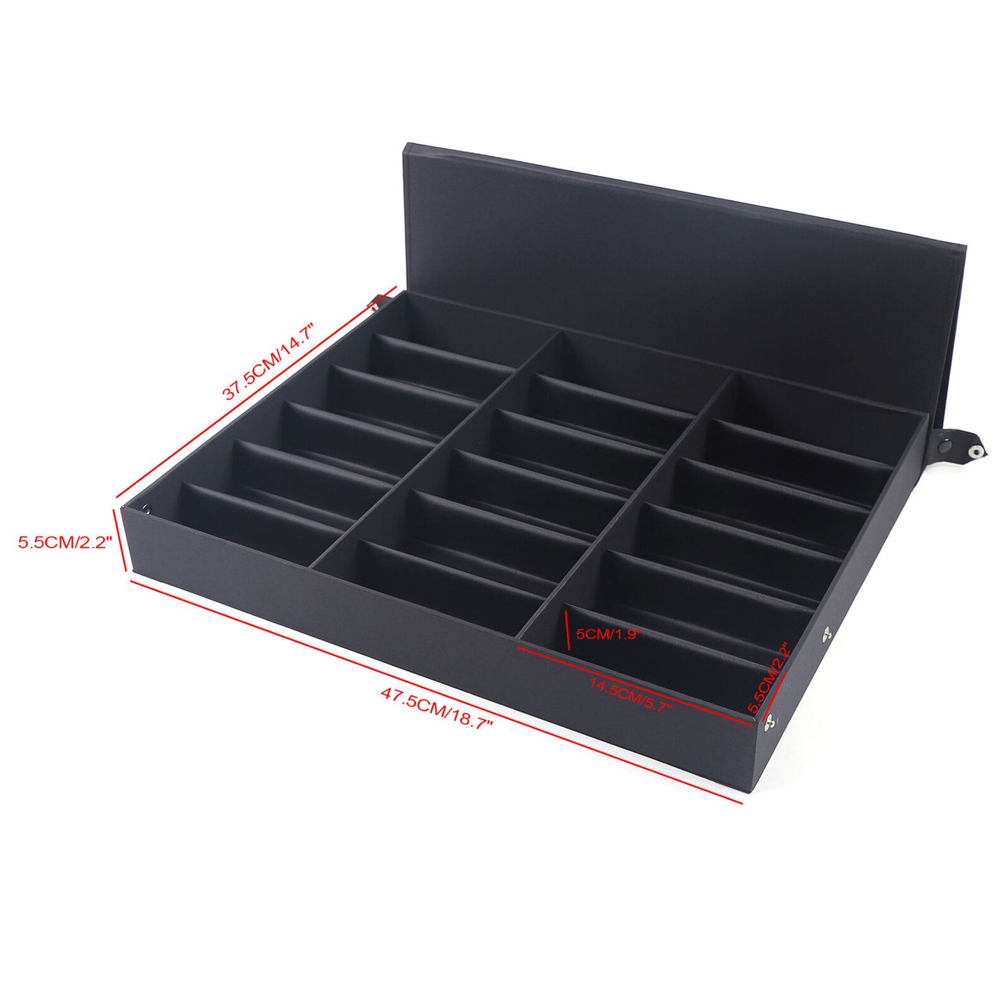 Brillenkoker – Brillenhouder – Brillendoos – Brillenetui – Brillen Organizer – 18 Vakjes – Duurzaam Polyethyleen & Kunststof