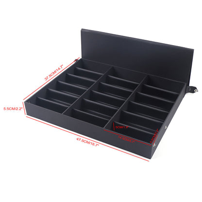 Brillenkoker – Brillenhouder – Brillendoos – Brillenetui – Brillen Organizer – 18 Vakjes – Duurzaam Polyethyleen & Kunststof