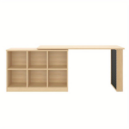 Bureau – Bureautafel – Computertafel – Werkplek – Kantoormeubel – Multifunctioneel Met 6 Opbergvakken – Robuust MDF Tafelblad 140x104x75 cm