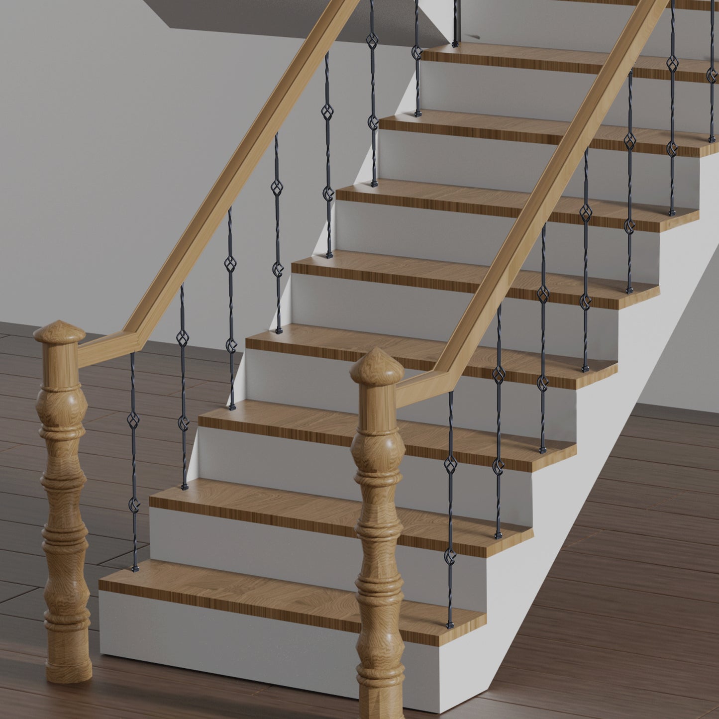 Stalen Balusters – Trapspijlen – Leuningpalen – Balustrade Spijlen – Trapleuningen – Gegalvaniseerd Staal – Set van 10 – Dubbel Mandje Design – Eenvoudig Af te Korten