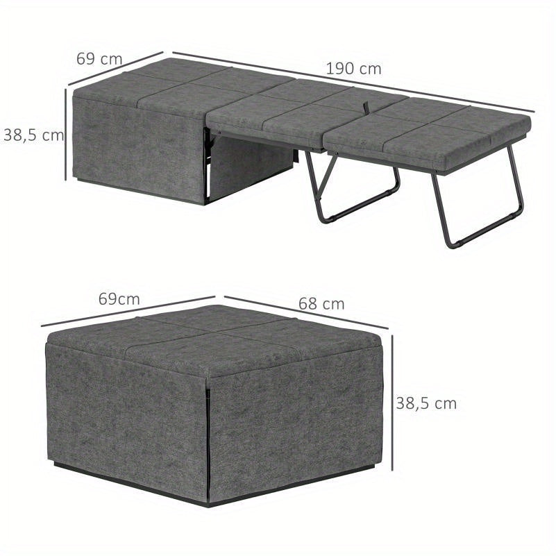 Opvouwbaar Bed – Vouwbed – Opklapbed – Logeerbed – Reisbed – Foam Matras 8 cm – Metaal Frame 120 kg Draagvermogen – Grijs