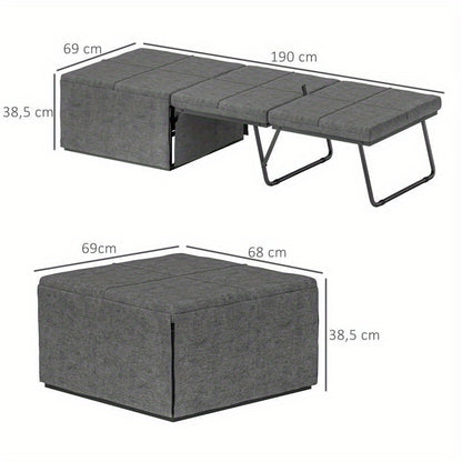 Opvouwbaar Bed – Vouwbed – Opklapbed – Logeerbed – Reisbed – Foam Matras 8 cm – Metaal Frame 120 kg Draagvermogen – Grijs