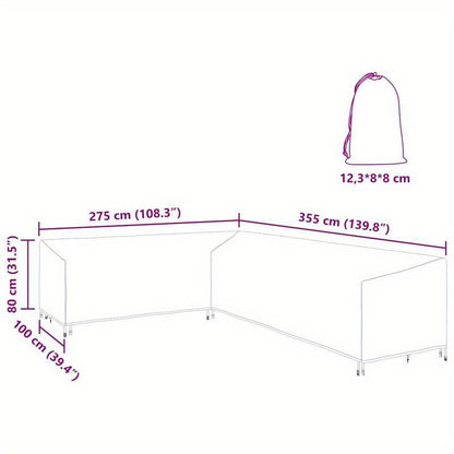 Outdoor Cover – Tuinhoes – Beschermingshoes – Meubelhoes – Canopy – 600D Oxford Stof – 355x275x80 cm – Scheurvast – Stevige Constructie