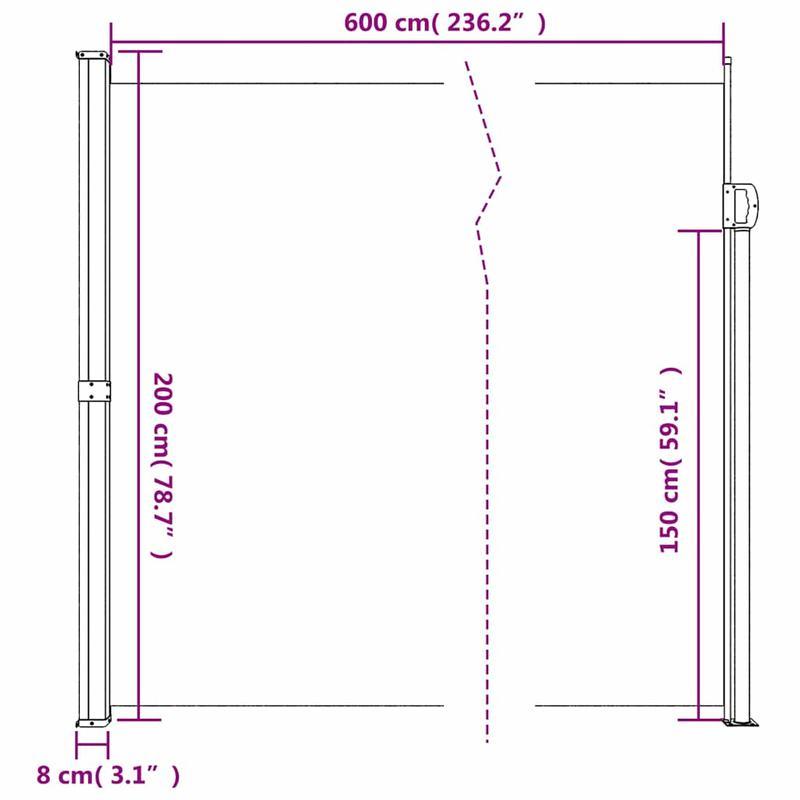 Verstelbaar Privacy Scherm – Windscherm - Tuinscherm – Balkonscherm – Zonnescherm – Afdekzeil – 200x600 Cm – Weerbestendig – 91-100% Schaduw