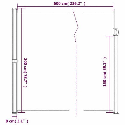 Verstelbaar Privacy Scherm – Windscherm - Tuinscherm – Balkonscherm – Zonnescherm – Afdekzeil – 200x600 Cm – Weerbestendig – 91-100% Schaduw