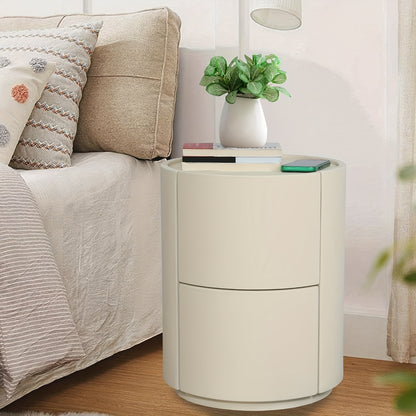 Nachtkastje – Bijzettafel – Opbergkast – Sideboard – Zwevend kastje – 2 Lades – Lederette Afwerking – Compact 40x40x50 cm