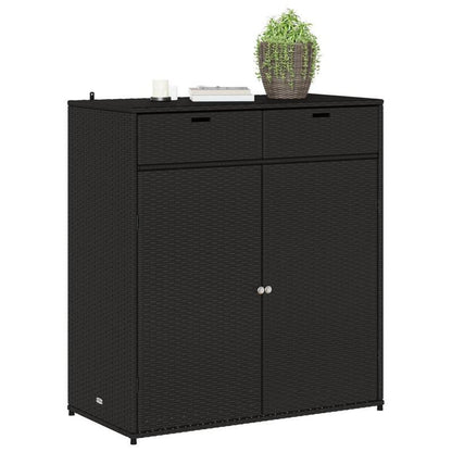 Tuinopbergkast – Tuinkast – Opbergbox – Bergkast – Resin Kast – Zwart Gevlochten Design – Stabiel, Weerbestendig 105x55x113 cm