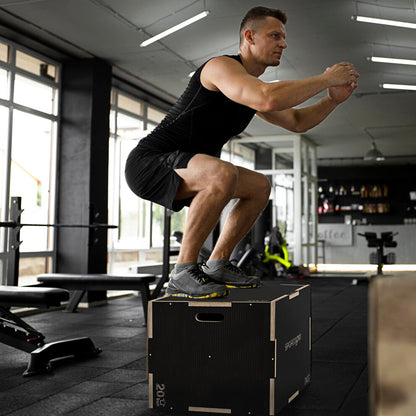 Plyobox – Box Jump – Springbox – Trainingsbox – Plyometrische Box – Hout – 3 Hoogtes 51/61/76 cm – Zwart – Stevig & Duurzaam