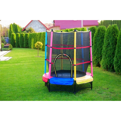 Trampoline – Kindertrampoline – Springkussen – Minitrampoline – Indoor Trampoline – Ø 140 cm – Veiligheidsnet 125 cm – UV-bestendig Mat