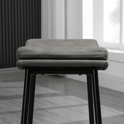 Barstoel – Barstoel Met Rugleuning – Keukenstoel – Kruk – Barkruk – Gestoffeerde Zitting – Stalen Frame – Max 120 Kg Draagkracht – Counterhoogte