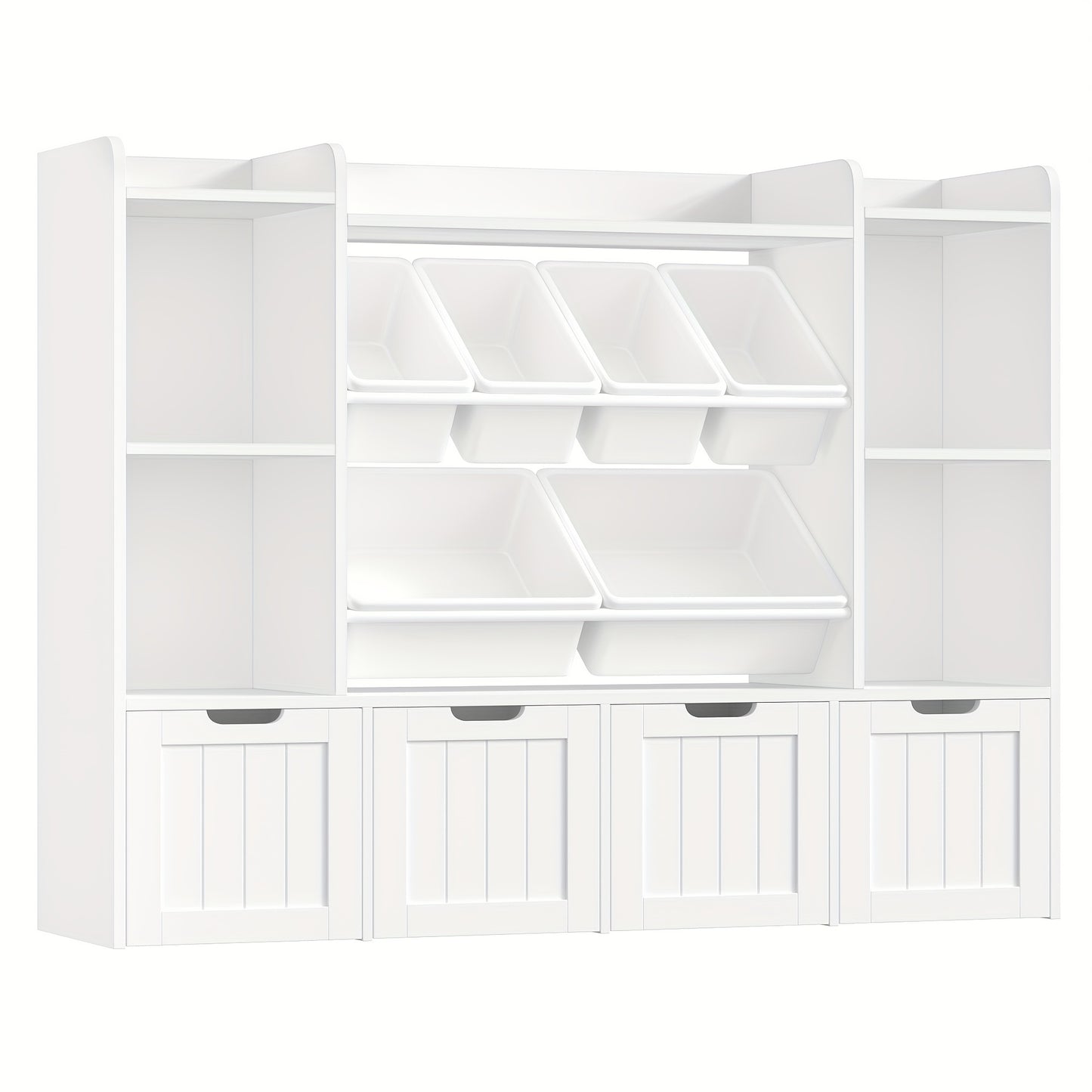 Boekenkast – Opbergkast – Boekenrek – Vakkenkast – Opbergrek – Hout – 6 Lades Met Verwijderbare Dozen – Mobiel Met Wieltjes – 68,58 cm Hoog – 90 Liter Inhoud