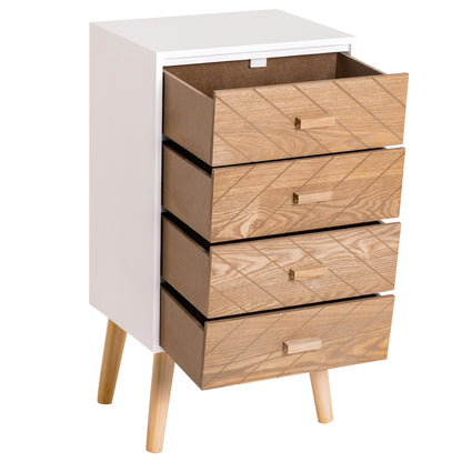 Scandinavisch Nachtkastje – Bedkastje – Ladeblok – Opbergkast – Dressoir – Compact Formaat 40x30x75 cm – Massief Hout & MDF