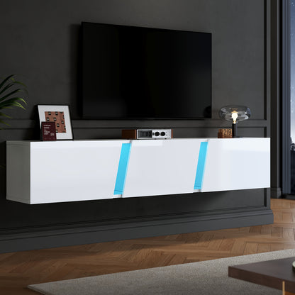 Tv-meubel – Tv-kast – Media-meubel – Entertainmentmeubel – TV-dressoir – Modern Minimalistisch Design – Ruimtebesparend Met 3 Deuren – Eenvoudige Montage – Licht Kleur Variant