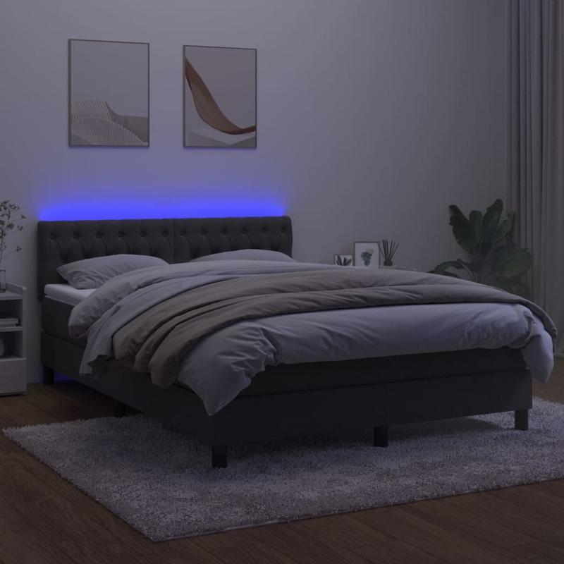 140x200cm Dark Gray Slatted Bed Base with Mattress - Multifunctional Integral Bed Frame, Classic Style, No Electricity Needed, Easy Assembly, Durable & Comfortable Sleep Solution for Small Family Bedrooms, Bedroom Furniture,