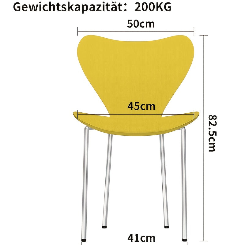 Eetkamerstoelen – Stoelen – Keukenstoelen – Woonkamerstoelen – Tuinstoelen – Set Van 4 – Polypropyleen Zitting – Zilver Metalen Poten – 45,5x40x82,5 cm